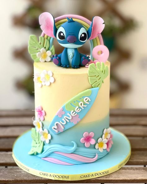 CakeaDoodle By NimithaMoideen | Stich. Express it with a cake @cakeadoodle.qa . #cakes #birthdaycake #chocolate #food #dessert #cakesofinstagram #birthday #cakedesign… | Instagram Disney Stitch Cake Ideas, Stitch Cake Ideas Birthday Parties, Lilo And Stitch Cakes, Stitch Bday Cake, Stitch Cupcake Cake, Stitch Cupcakes Ideas, Birthday Cake Stitch, Latest Cake Trends, Stitch Birthday Cakes