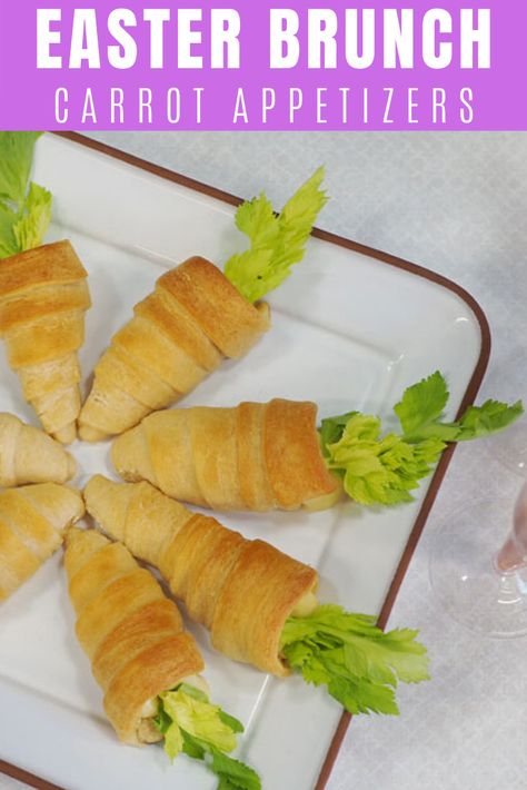 Pillsbury Crescent Roll Carrots, Carrot Crescent Appetizers, Crescent Roll Easter Carrot, Easter Carrot Croissant, Crescent Roll Chicken Carrot, Carrot Crescent Rolls, Carrot Shaped Crescent Rolls, Easter Crescent Rolls, Crescent Carrots