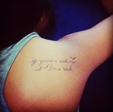 If Your A Bird Im A Bird Tattoo, The Notebook Tattoo, Notebook Tattoo, Love Bird Tattoo Couples, A Bird Tattoo, Geometric Tattoo Bird, Couple Tattoos Unique Meaningful, Bluebird Tattoo, Phoenix Bird Tattoos