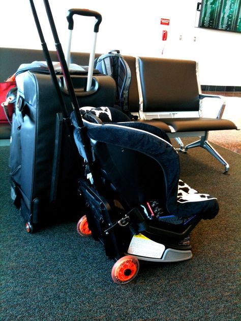 Airport Hacks For Families | POPSUGAR Moms Best Toddler Car Seat, Chicco Car Seat, Airport Hacks, Clean Car Seats, Moby Wrap, In The Airport, Flying With A Baby, Toddler Car Seat, Airport Transportation