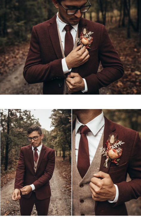 Vintage Wedding Hairpiece, Groom Style 2023, Wedding Suits Men Fall, Autumn Wedding Mens Suits, Fall Wedding Colors Mens Suit, Fall Color Suits Men, Mens Suits Fall Wedding, Mens Fall Wedding Suits, Groom Fall Suit