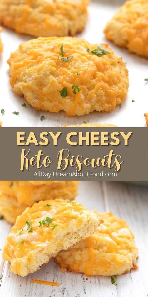 Easy and cheesy, baby! These delicious keto biscuits are a simple, delicious, and have only 3g net carbs each. Great for pairing with soups and stews or making low carb breakfast sandwiches. A hit with everyone who tries them! Cheesy Biscuits, The Ultimate Keto Meal Plan, Ultimate Keto Meal Plan, Low Carb Low Fat Recipes, Keto Biscuits, Low Carb Low Sugar, Biscuits Recipe, Low Carb Diet Recipes, Low Carb Dinner Recipes