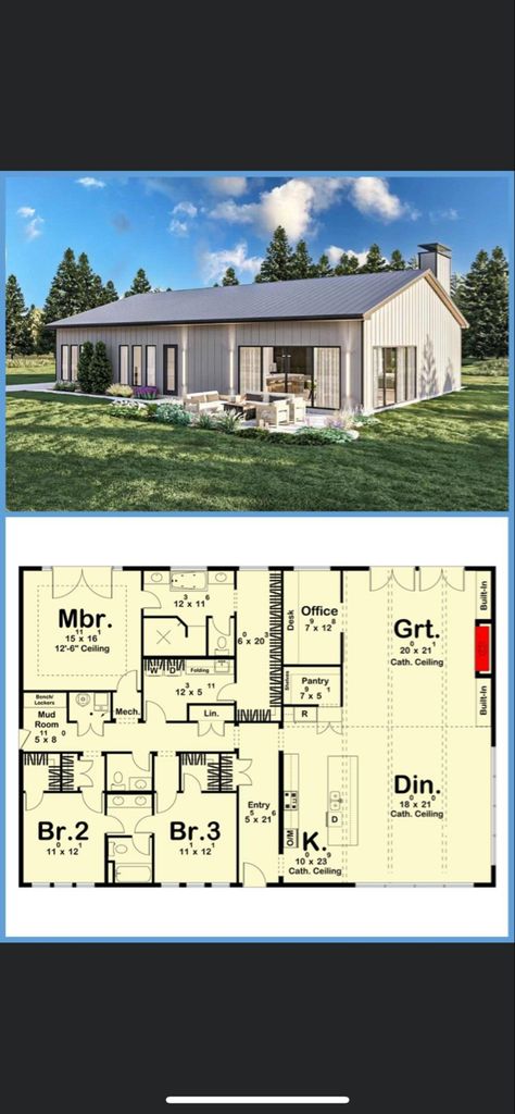 Multigenerational House Plans, Barndominium House, Barn Homes Floor Plans, Small Floor Plans, Cathedral Ceilings, Pole Barn House Plans, Cabin House, Cabin House Plans, Barndominium Floor Plans