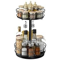 Lazy Susan Spice Rack, Pantry Black, 2 Tier Lazy Susan, Lazy Susan Organizer, Revolving Spice Rack, Kitchen Countertop Storage, Cabinet Spice Rack, Bathroom Pantry, Cabinet Countertop