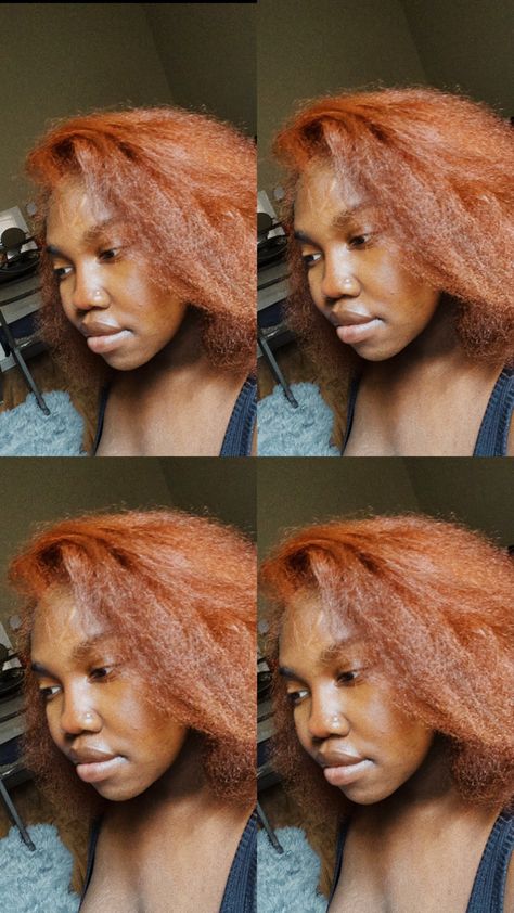 Dyed Natural Hair Dark Skin, Ginger Natural Hair, Straight Blowout, Colour Hair, Hair Tint, Ginger Women, Skin Colour, Hair Dark, Dyed Natural Hair