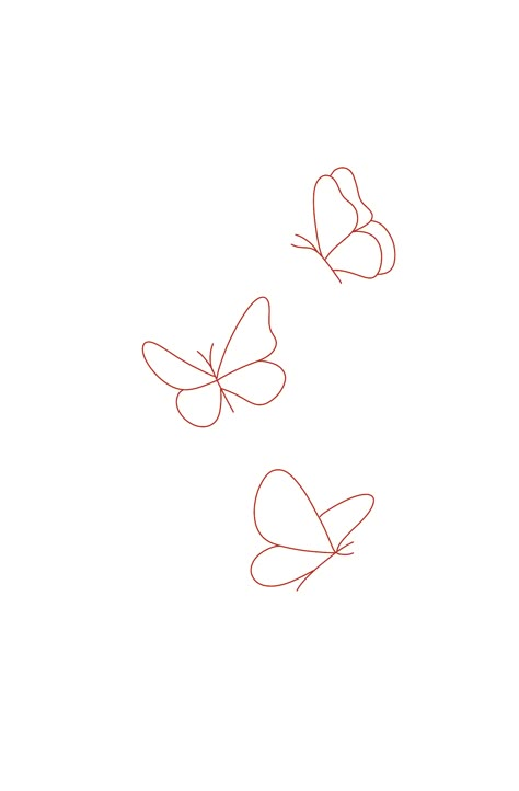 Minimalist Butterfly Tattoo Design, Hand Drawn Butterflies, Half Butterfly Outline Tattoo, Simple 3 Butterfly Tattoo, Butterfly Drawing Aesthetic Wallpaper, Simple Tattoo Butterfly, Fineline Tattoo Minimalist Butterfly, Simple Line Butterfly Tattoo, Tiny Butterfly Drawing