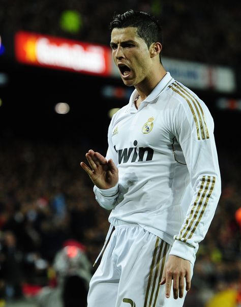 Ronaldo's celebration after scoring the game winner against Barcelona (Apr 21 2012 ) Cr7 Celebration, Cristiano Ronaldo Celebration, Real Madrid Cr7, Ronaldo Celebration, World Best Football Player, Ronaldo Madrid, Bayer Munich, Cr7 Wallpapers, Cristino Ronaldo