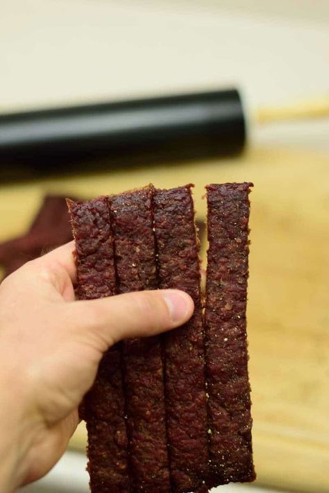 Ground Beef Jerky, Ground Beef Jerky Recipe, Oven Jerky, Jerkey Recipes, Smoked Jerky, Ancient Food, Beef Jerky Recipe, Venison Jerky, Homemade Beef Jerky