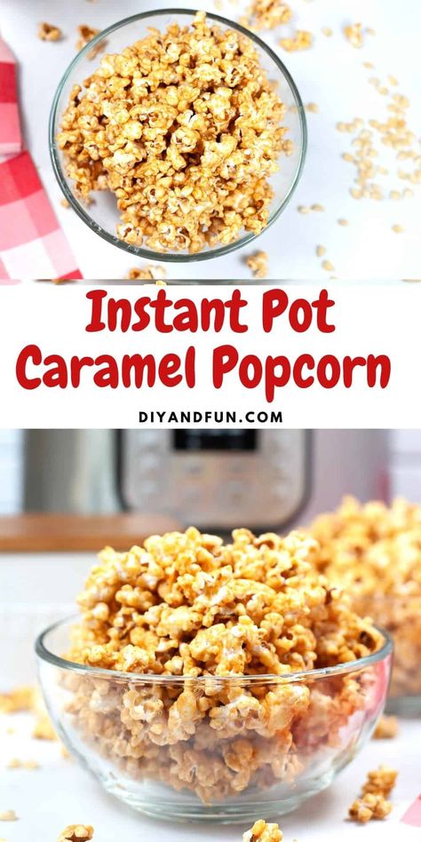 Homemade Caramel Corn, Popcorn Recipes Caramel, Popcorn Bar, Caramel Corn, Popcorn Recipes, Caramel Popcorn, Tasty Recipe, Instant Pot Dinner Recipes, Homemade Caramel