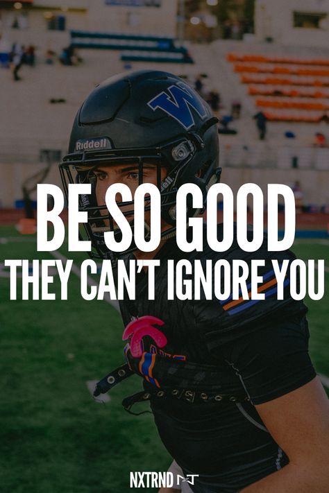 Be so good, they won't be able to ignore you. #FootballQuotes #SportQuotes #Motivation #Inspiration #Football #Nxtrnd #Training Short Football Quotes, Famous Football Quotes, Nfl Quotes, Inspirational Football Quotes, American Football Quotes, Football Motivation, Bodybuilding Quotes, Athlete Quotes, Football Signs