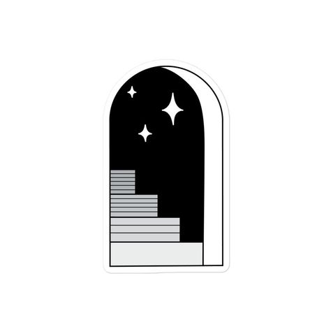 Excited to share the latest addition to my #etsy shop: Stairway Arch Sticker https://etsy.me/3ZhE5qY #abstract #oddities #outline #drawing #simple #minimal #black #stairs #stars Arch Tattoo Design, Stairwell Tattoo, Arch Window Tattoo, Minimal Draw, Path Drawing Simple, Portal Stairs Tattoo, Tattoo Stairs, Door To Space Tattoo, Stairway To Nowhere Tattoo