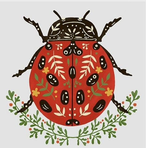 Insect Clipart, Doodle Bug, Modern Folk Art, Insects Theme, Folk Painting, Conversational Prints, Ladybug Art, Bug Art, Beautiful Bugs