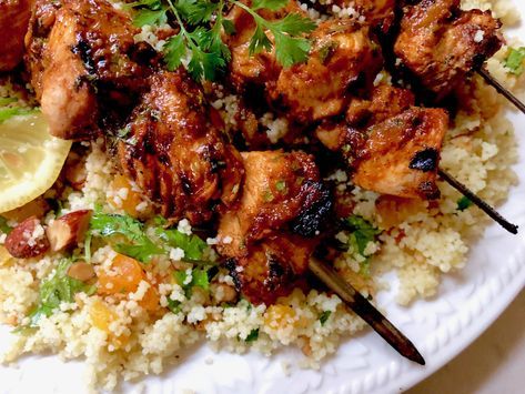 Couscous Chicken, Chicken Kebobs, Moroccan Chicken, Turkish Delights, Chicken Kabobs, Chicken Kebabs, Cous Cous, Chicken Spices, Moroccan Food