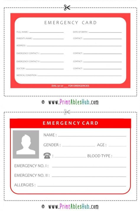 Contact Card Template, Emergency Contact List, Note Card Template, Medical Binder, Emergency Binder, Notebook Templates, Emergency Preparedness Kit, Medical Emergency, Contact Card