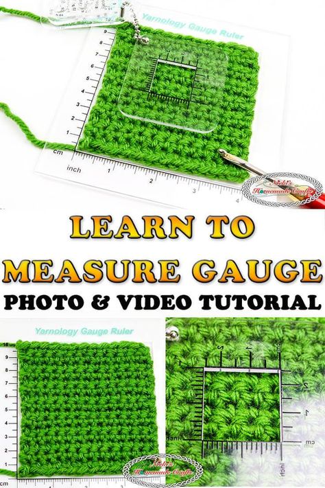 Learn how to properly check, measure and adjust your gauge on crochet projects using this easy to understand Photo and Video Tutorial. Learn the Secret to a happier crochet life. #free #crochet #pattern #gauge #crochetgauge #measure #adjust #diyideas #crochettutorial #tutorial #secret #crochettip #crochetgauge Crochet Gauge, Knitting Tips, Crochet Tips, Crochet Tutorials, Crochet Design, Crochet Stitches Tutorial, Crochet Instructions, Tunisian Crochet, How To Measure