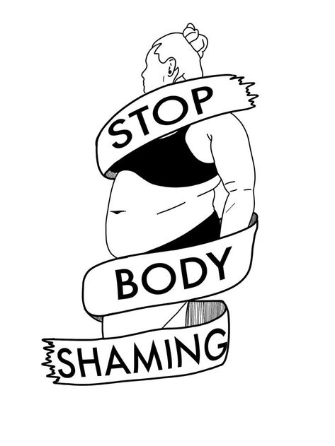 Plus size body wrapped in ribbon that states "Stop Body Shaming." Stop Body Shaming Quotes, Shame Illustration, Body Positive Drawing, Fat Positive, Body Positive Quotes, Positivity Stickers, Normal Body, Ghost Pictures, In My Feelings