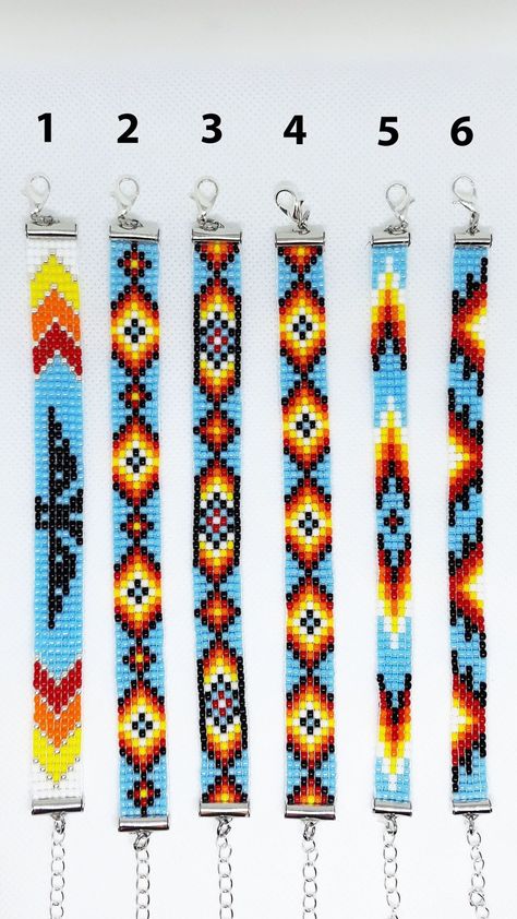 Beaded loom bracelet, Native American style bracelet, seed bead bracelet, loom woven bracelet, Aztec bracelet, Native American style jewelry Free Bead Loom Patterns Native, Loom Beaded Necklace, Beaded Loom Bracelet, Native Patterns, Bracelet Loom, Seed Bead Bracelet Patterns, Native American Beadwork Patterns, Seed Bead Jewelry Patterns, Native Beading Patterns