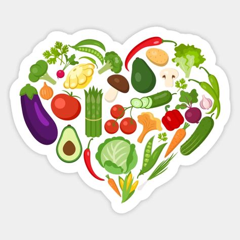 Vegan Heart - Vegan - Sticker | TeePublic Nutrition Stickers, Healthy Food Stickers, Healthy Stickers, Bus Crafts, Health Stickers, Food Cartoon, Family Fun Night, Nutrition And Dietetics, Food Stickers