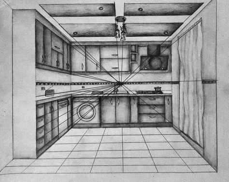 Room In 1 Point Perspective, One Point Perspective Drawing Architecture, 1pt Perspective Drawings, One Point Perspective Exterior, Perspektif 1 Titik Hilang Interior, One Point Perspective Drawing Interior, Two Point Perspective Drawing Interior, One Point Perspective Drawing Landscapes, Scene Drawing Reference