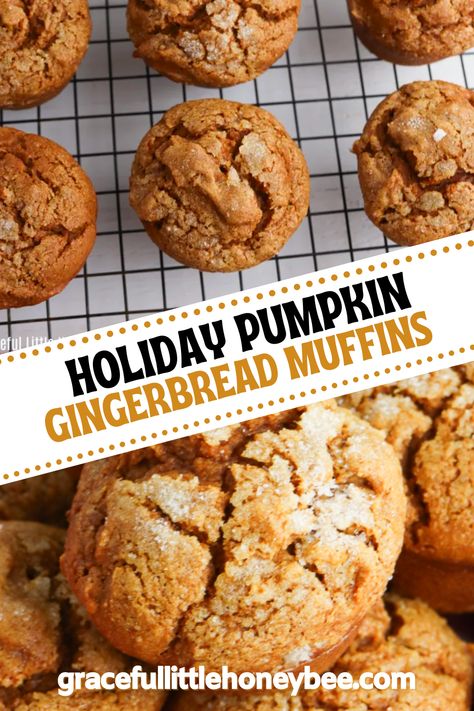 Gingerbread Muffins Pioneer Woman, Gingerbread Protein Muffins, Pumpkin Molasses Muffins, Oat Pumpkin Muffins, Gingerbread Muffins Healthy, Pumpkin Gingerbread Muffins, Healthy Cornbread Muffins, Oatmeal Cupcakes, Daycare Meals