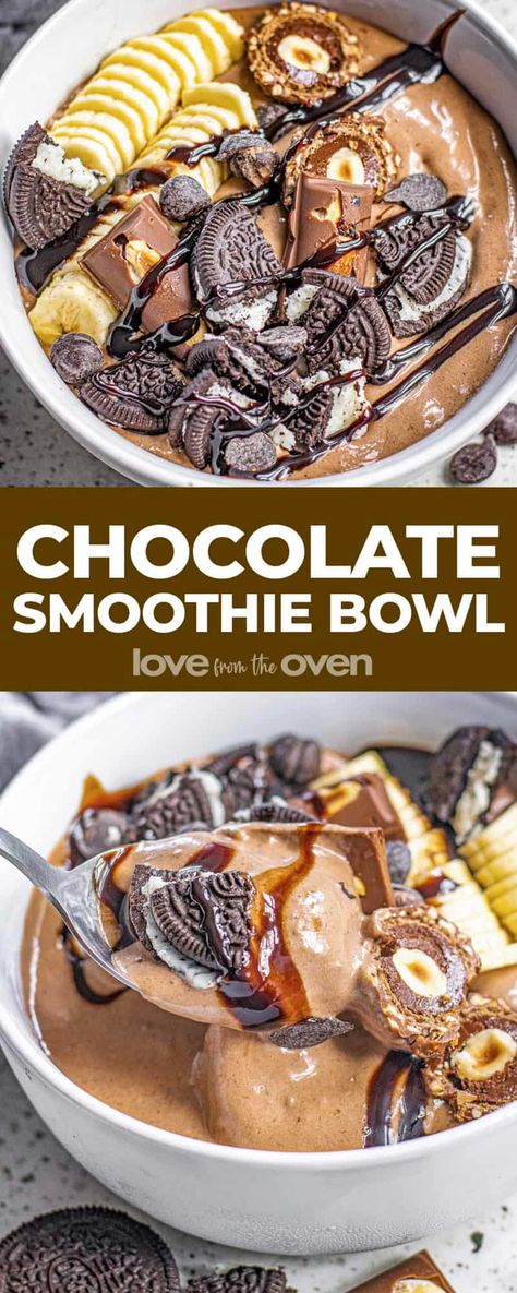 Chocolate Acai Bowl, Dessert Smoothie Bowl, Banana Smoothie Bowl Recipe, No Banana Smoothie Bowl, Smoothie Bowl Without Banana, Fall Smoothie Bowl, Creami Smoothie Bowl Recipe, Healthy Smoothie Bowl Recipes, Vitamix Smoothie Bowl