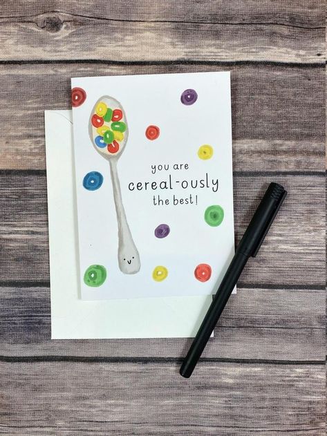 Pun Cards, Classroom Goals, Punny Cards, Happy Birthday Cards Diy, Creative Birthday Cards, Lunch Notes, Cool Birthday Cards, Birthday Card Drawing, Diy Birthday Gifts For Friends