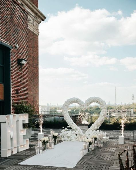 SHE SAID YES! 💍🤍🔐 Congratulations to this sweet couple! 🎉🎉🎉 . For our client, who traveled from the UK!?! We styled an all white proposal on a rooftop overlooking the city of Atlanta. The venue provided the perfect setting for this intimate proposal 🤍🤍🤍 . Proposal packages - link in bio. . Planner & Designer @brownsugahpicnics Marquee Letters @fantasy_fabulousatl Cold Sparklers @ansar_violin Photography @cassieraedsgn Music @salvationsax Venue @poncecityroof . . . . *****When sharing/using ou... All White Proposal, Atlanta Proposal, White Proposal, Cold Sparklers, Intimate Proposal, Rooftop Proposal, Violin Photography, She Said Yes, Wedding Proposals