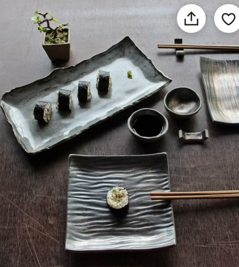 Sushi Dishes Ceramics, Ceramic Sushi Set Handmade, Ceramic Sushi Plate, Sushi Ceramics, Ceramic Sushi Set, Sushi Plate Set, Ceramic Plate Set, Sushi Fish, Plate And Bowl Set