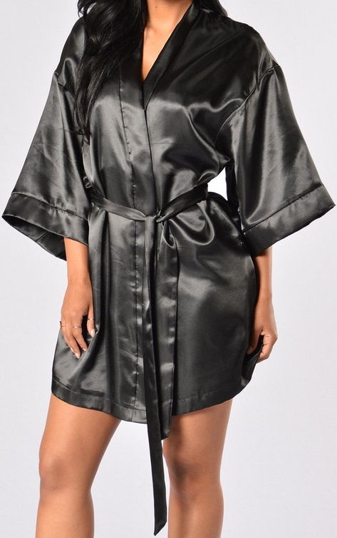 Satin Bathrobe, Pajamas Robe, Pluse Size, Robe Sleepwear, Sleepwear Black, Lingerie Pajamas, Short Kimono Robe, Push Up Lingerie, Plus Size Robes