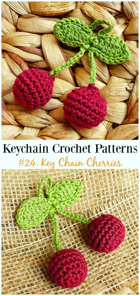 Key Chain Cherries Crochet Free Patterns - #Keychain #Crochet Patterns Cherries Crochet, Cherry Festival, Crochet Free Patterns, Keychain Crochet, Crochet Fruit, Crochet Keychain Pattern, Crochet Food, Crochet Bookmarks, Sopot