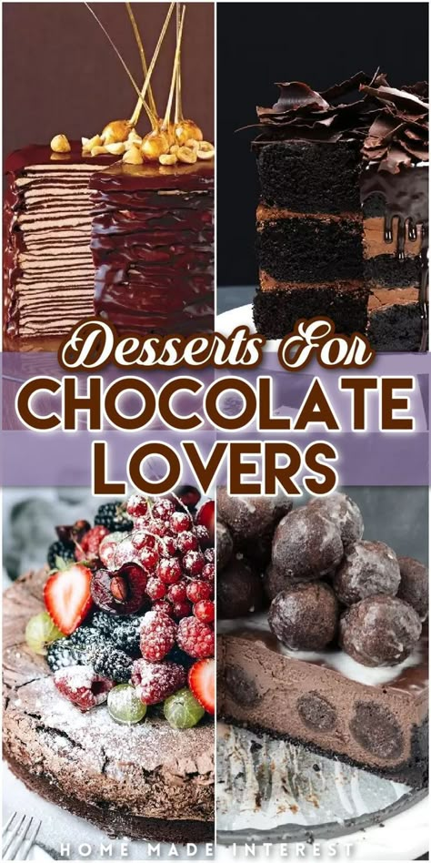 Gooey Desserts, Chocolate Desserts Fancy, Chocolate Lovers Cake, Chocolate Deserts, Birthday Cake Decorating Ideas, Best Chocolate Desserts, Decadent Chocolate Desserts, Easy Chocolate Desserts, Cake Decorating Ideas