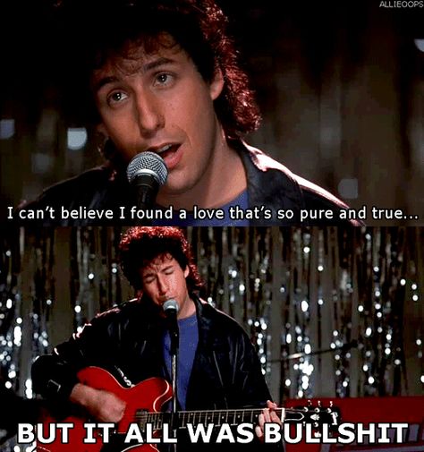 The Wedding Singer Movie, Wedding Singer Quotes, Wedding Singer Movie, Kickass Movie, Singer Quotes, Quotes From Movies, Adam Sandler Movies, Wedding Singer, Deadpool Marvel