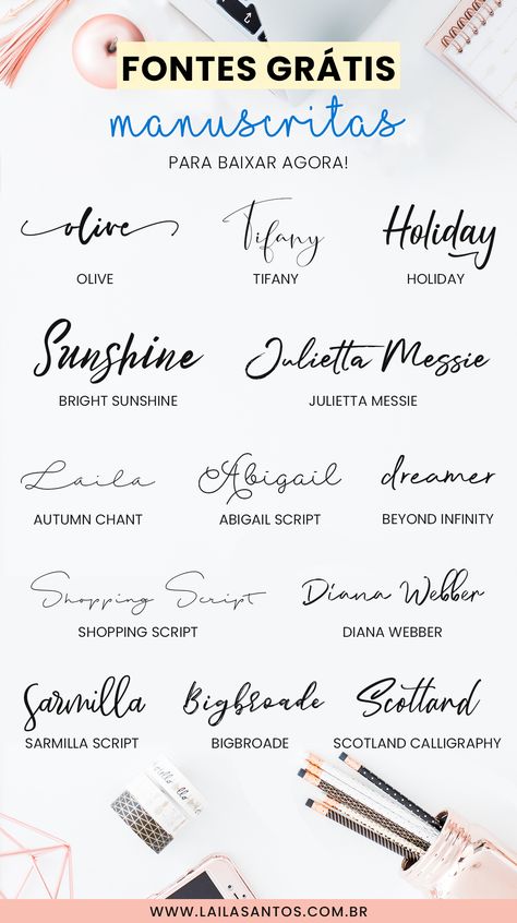 Precisando de fontes gratuitas para baixar? Confira essa lista com 13 fontes manuscritas grátis para fazer download agora! Free Handwritten Fonts, Free Script Fonts, Font Combinations, Design Blogs, Lettering Tutorial, Beautiful Fonts, Retro Font, Handwriting Fonts, Handwritten Fonts