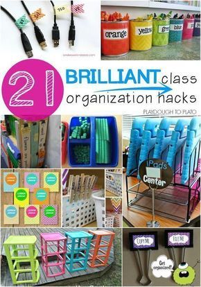 21 Brilliant Classroom Organization Hacks. Genius tricks for storing supplies, keeping track of student work, plus tons of free printables to keep you organized all year long. Classroom Organization Hacks, Hacks School, Organization Classroom, Back To University, Classroom Hacks, Teaching Organization, Class Organization, Classroom Organisation, Classroom Storage