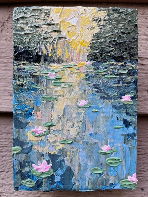 4x6 original acrylic palette knife painting of a marsh scenery Pallet Knife Painting, Painting Ideas On Canvas Pallet Knife, Acrylic Paint Palette Knife, Knife Pallet Painting, Palet Knife Painting, Pallets Knife Flowers, Knife Painting, Muse Art, Palette Knife Painting