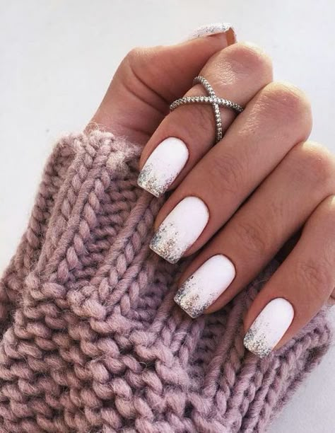 White Shellac Nails, Nails Shellac, White Gel Nails, White Manicure, Nagellack Trends, Edge Nails, Beige Nails, Her Nails, White Nail Art