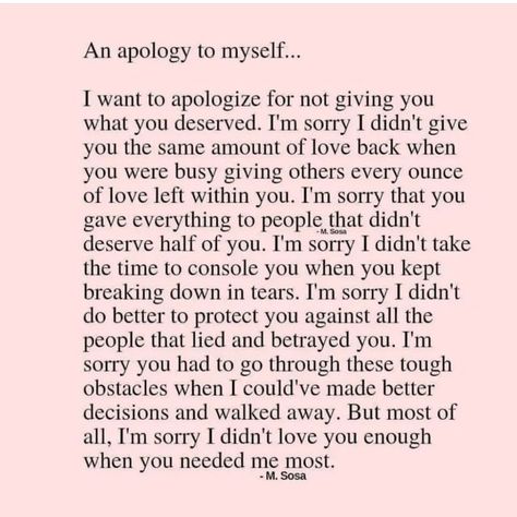 M. Sosa on Instagram: "TAG SOMEONE Have you ever written yourself an apology letter? Forgive yourself for not giving yourself the love you deserved most. You can order my books via the link in my bio #MSosa #ForgiveYourself" Apology Letter, Forgive Yourself, People Lie, Healing Journaling, An Apology, Good Relationship Quotes, Letter To Yourself, My Books, Forgiving Yourself