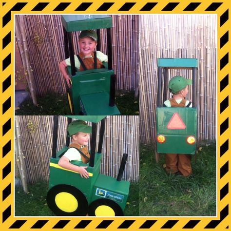 Lawn Mower Costume, Tractor Halloween Costume, Diy Tractor Costume, Tractor Costume, Farm Costumes, Deer Birthday Party, Dinosaur Halloween Costume, Book Day Costumes, Cat Halloween Costume