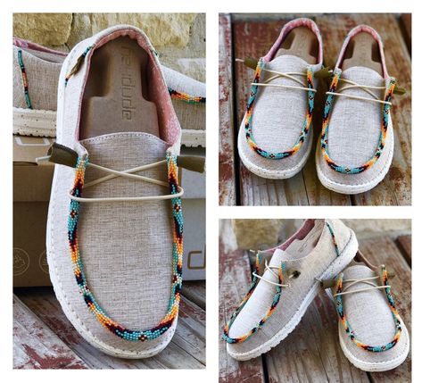 Hey Dudes, Small Wardrobe, Hey Dude, Shoe Pattern, Light Orange, Moccasins, Gold Beads, Boat Shoes, Green And Purple