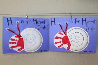 Prek Lessons, Letter H Crafts, Letter H Activities, Abc Crafts, Crafts For Preschoolers, January Crafts, Letter Crafts, Hermit Crabs, Preschool Projects