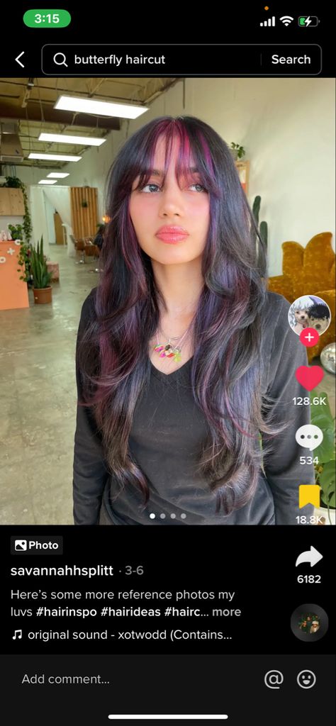 Purple Hair Streaks, Purple Brown Hair, Purple Hair Highlights, Dark Purple Hair, Plum Hair, Hair Color Underneath, Red Hair Inspo, Peekaboo Hair, Hair Color Streaks