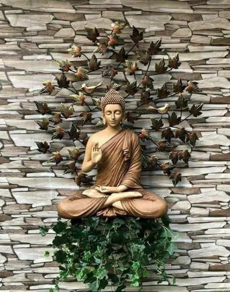 Buddha Statue Decor, Buddha Statue Garden, Glass Partition Designs, Buddha Statue Home, Buddha Wall Decor, Lotus Buddha, Buddha Home Decor, Buddha Garden, Buddha Decor