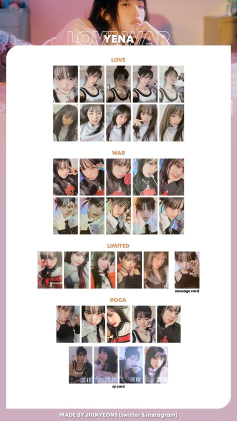 Yena Template Pc, Yena Photocard Template, Yena Photocard, Kpop Template, Photocards Template, Pc Template, Photocard Template, Choi Yena, Photo Card Template