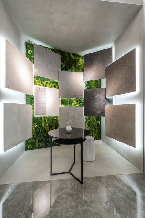 Ariostea at Cersaie 2018 - Maelstrom Pavilion    Designed by Marco Porpora Architetti Tile Exhibition, Ceramic Showroom, Interior Design Living Room Modern, Showroom Decor, Retail Interior Design, Pavilion Design, Bar Interior Design, Showroom Interior Design, Tile Showroom