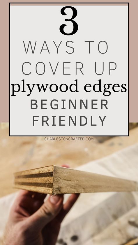 Table Edge Trim Ideas, Cover Plywood Edges, Plywood Finishing Ideas, Staining Plywood Furniture, Plywood Desk Top, Diy Plywood Projects, Staining Plywood, Wood Veneer Projects, Plywood Table Top