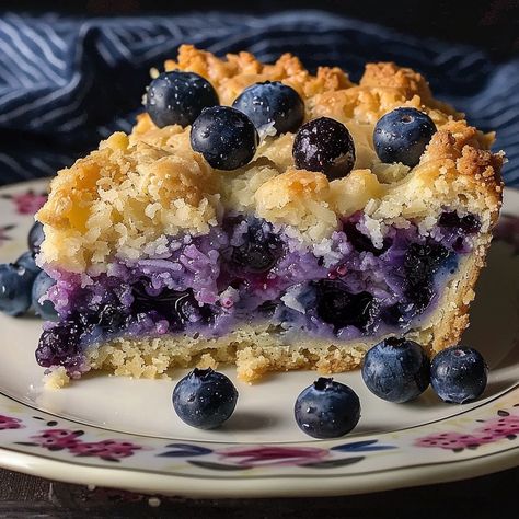 Blueberry Buckle Recipe - Grammy Recipes Grammy Recipes, Buckle Recipe, Blueberry Buckle Recipe, Brown Sugar Icing, Blueberry Buckle, Apple Blueberry, Chicken Pasta Bake, Sugar Icing, Berries Recipes