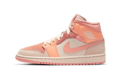 Apricot Agate, Orange Basketball Shoes, Aj1 Mid, Wmns Air Jordan 1, Apricot Orange, Nike Air Jordan 1 Mid, Exclusive Sneakers, Nike Air Jordan 1, Air Jordan 1 Mid