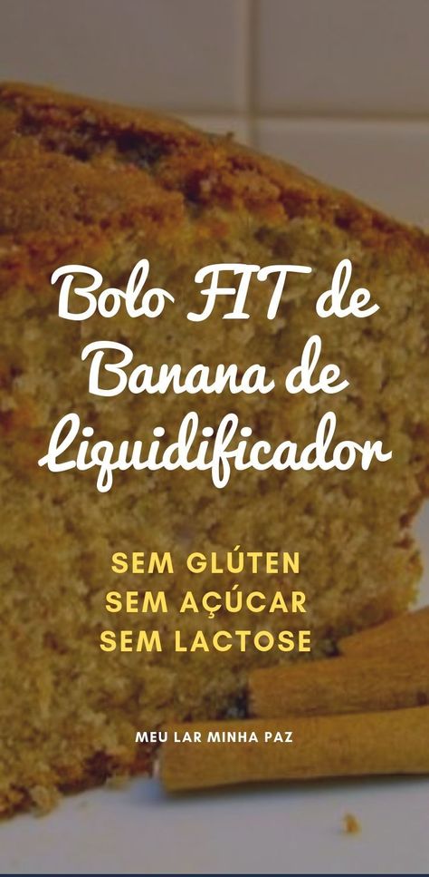 Bolo de banana Fit massa de aveia - Bolo Fit de Banana: não vai leite, nem açúcar nem farinha! Confira os ingredientes desse bolo de banana saudável de liquidificador, sem glúten, sem lactose e sem açúcar. Perfeito para quem está de dieta ou tem intolerância alimentar ! #glutenfree #bolo #fit #receitafit #dieta #sugarfree #receita Banana Diet, Bolo Fit, 140 Pounds, Sem Lactose, Healthy Food Choices, Proper Nutrition, Healthy Nutrition, Healthy Foods To Eat, Nutrition Recipes