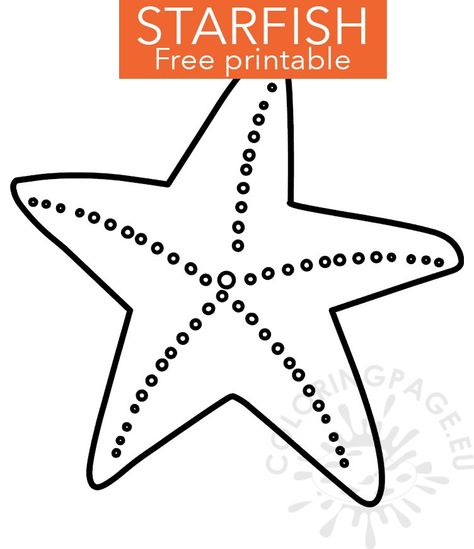 Large Starfish template Starfish Printable, Starfish Template, Starfish Craft, Starfish Pattern, About Me Template, Fish Template, Under The Sea Theme, Vbs Crafts, Sea Theme