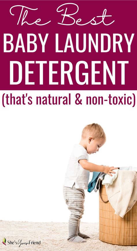 a baby by a laundry basket and text overlay that reads the best baby laundry detergent that's natural and non toxic Pregnancy Safe Tea, Introducing Baby Food, Safe Laundry Detergent, Baby Acne, Baby Laundry Detergent, Detergent Laundry, Natural Laundry Detergent, Baby Detergent, Baby Laundry